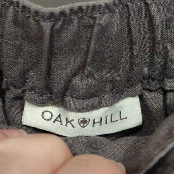 Oak Hill Men's Gray Drawstring Waist Pull-On Linen Blend Pants Size 1X/32-Casual - Picture 2 of 8